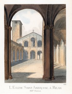 Gårdsplassen til basilikaen Saint Ambroise i Milano (Italia) - Gårdsplassen til basilikaen Sant