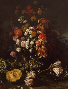 Blomster med krystallskål, av Paolo Porpora (1617-1673)