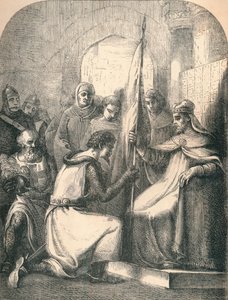 Hugh de Vermandois mottar et innviet banner fra pave Urban, 1869 av Paolo Priolo
