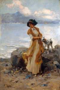 Harmony on Lake Mergozzo, av Paolo Sala (1859-1924), olje på lerret