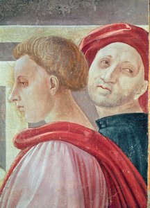 Hoder til to menn, fra presentasjonen av Maria i tempelet, 1433-34 (detalj) av Paolo Uccello