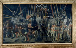 Motangrepet til Micheletto da Cotignola (Slaget ved San Romano). Andre episode som illustrerer motangrepet til Micheletto da Cotignola. Maleri av Paolo di Dono dit Paolo Uccello (1397-1475) av Paolo Uccello