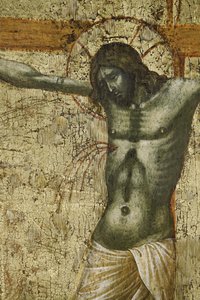Kristus, detalj fra 1630100 Polyptych of the Crucifixion with Saints