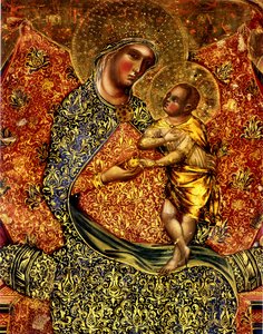 Madonna og Child Enthroned with two Angels av Paolo Veneziano