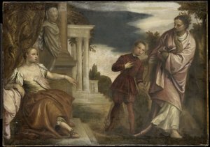 Valget mellom dyd og lidenskap av Paolo Veronese (follower of)