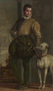 Gutt med en greyhound, muligens fra 1570-tallet. av Paolo Veronese
