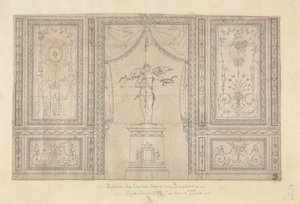 Statue av Amor i en veggnisje av Paolo Vincenzo Bonomini