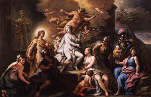 Pygmalion og Galatea (olje på lerret)