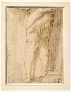 Studie for ben til døperen Johannes av Parmigianino