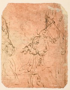 To knelende menn i religiøs drakt (verso) av Parmigianino
