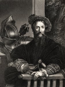 Christopher Columbus (1451-1506) (gravering) av Parmigianino