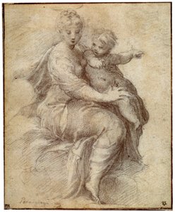 Madonna og barn på skyene, c1525 av Parmigianino