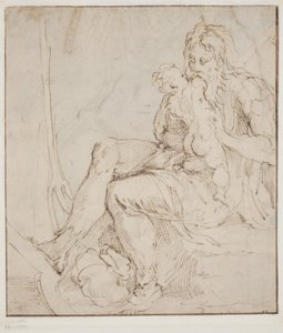 Saturn/Kronos sluker et av barna hans av Parmigianino