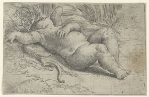Sovende Amor av Parmigianino