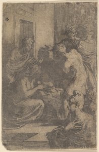 Fødselen, ca. 1527-30. av Parmigianino