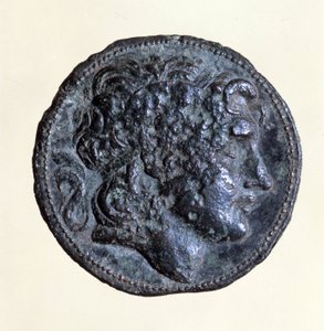 Mynt med bildet av Mithridate I (171 f.Kr. - 139 f.Kr.), kongen av parthierne.