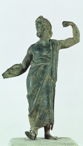 Shami-figur, muligens Zevs eller Poseidon, kom seg fra det ødelagte tempelet i byen Nehavand (kjent som Laodikea), Iran (bronse)