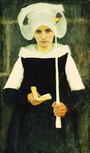 Breton ved Benådning; Bretonsk kvinne ved benådning, 1888 av Pascal Adolphe Jean Dagnan Bouveret