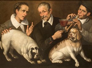 Zufolo-spiller, 1585-1590. av Passerotti