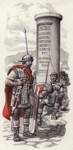 En romersk milepæl (gouache på papir)