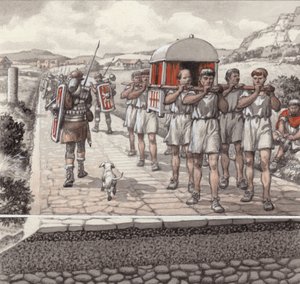 En romersk vei (gouache på papir)