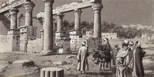 Et ruinert tempel i Egypt (gouache på papir)