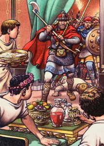 Barbarer invaderer et romansk-britisk middagsselskap