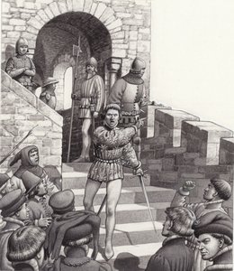 Coluccio Salutai i Firenze (gouache på papir)