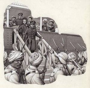 Frederick Tucker von der Heilsarmee kommt in Bombay an von Pat (1907-95) Nicolle