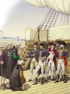 Napoleon aksepterer Maltas overgivelse (gouache på papir)