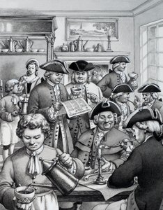 Typisk London-kaffehus på 1700-tallet