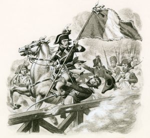 Napoleon leder hæren sin over broen ved Lodi