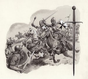 De teutoniske riddere (gouache på papir)