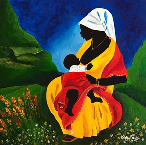 Motherhood, 2019 (akryl på tre) av Patricia Brintle