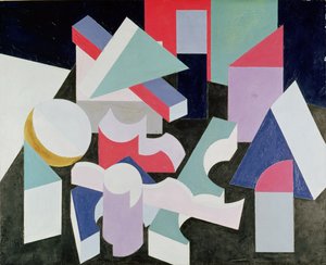 Komposisjon, ca. 1923-26 (olje og fargestift på lerret)
