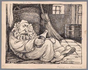 Baron van Voorst tot Voorst som karnevalsgjenger Karneval, eller de avskjedigede sivile pensjonslovene (tittel på objekt)