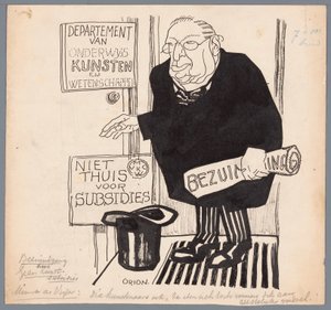 Minister de Visser og nedskjæringene på kunsttilskudd Cutback Ingen kunstsubsidier (tittel på objekt)