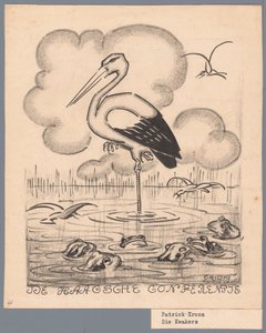 Stork blant frosker Haag-konferansen / De Kwakers (tittel på objekt)