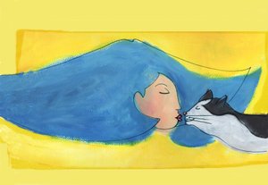 Kattekvinnen, 2025 (akryl; digital) av Patrizia La Porta