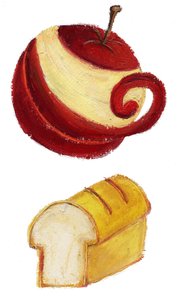 Frukt, 2021 (akryl på papir) av Patrizia La Porta