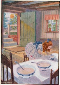 Hun gikk til grøten til den lille lille bjørnen (farge litho) av Patten Wilson