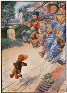 "Du kan ikke ta meg, jeg er pepperkakemannen!" (farge litho)