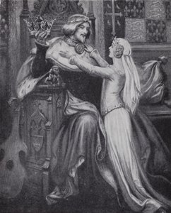 Kong Richard II med den unge Isabella av Valois (litho)