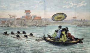 Den japanske barken (farget litho) av Paul (after) Lenoir