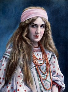 Marguerite Carre (1880-1947) i rollen som Snegourotchka, i Snow Maiden, av Nikolai Rimsky-Korsakov (1844-1908) av Paul (after) Nadar