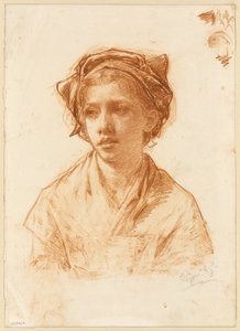 Byste av en bondepike av Paul Adolphe Rajon