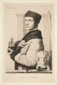 Portrett av Felix Bracquemond av Paul Adolphe Rajon