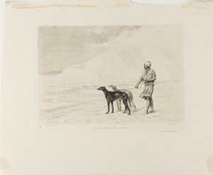 Stafett av hunder i ørkenen av Paul Adolphe Rajon