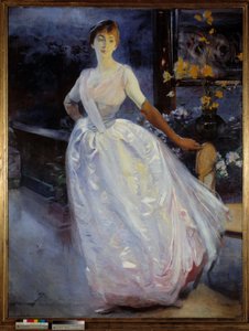 Portrett av Madame Roger Jourdain, kona til maleren. Maleri av Paul Albert Besnard (1849-1934)