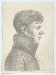 Portrett av en ung mann i profil, 1808., 1808. av Paul Anton Skerl
